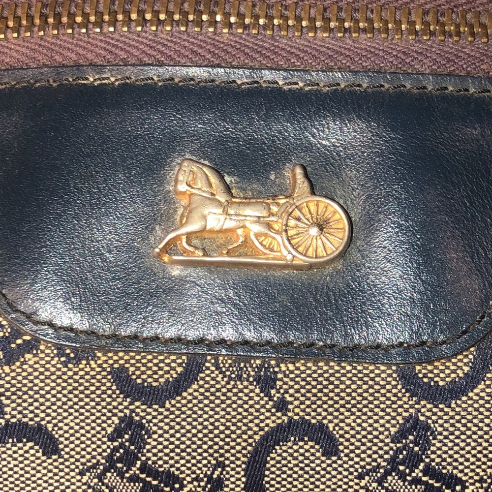 CELINE Navy Blue and Grey Monogram Boston Carry On Overnight Travel Bag 30cm - Picture 13 of 17